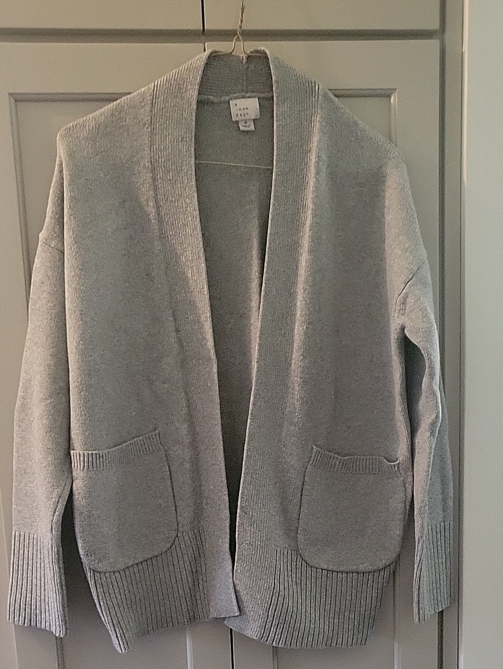a new day Light Gray Open-Front Knit Cardigan